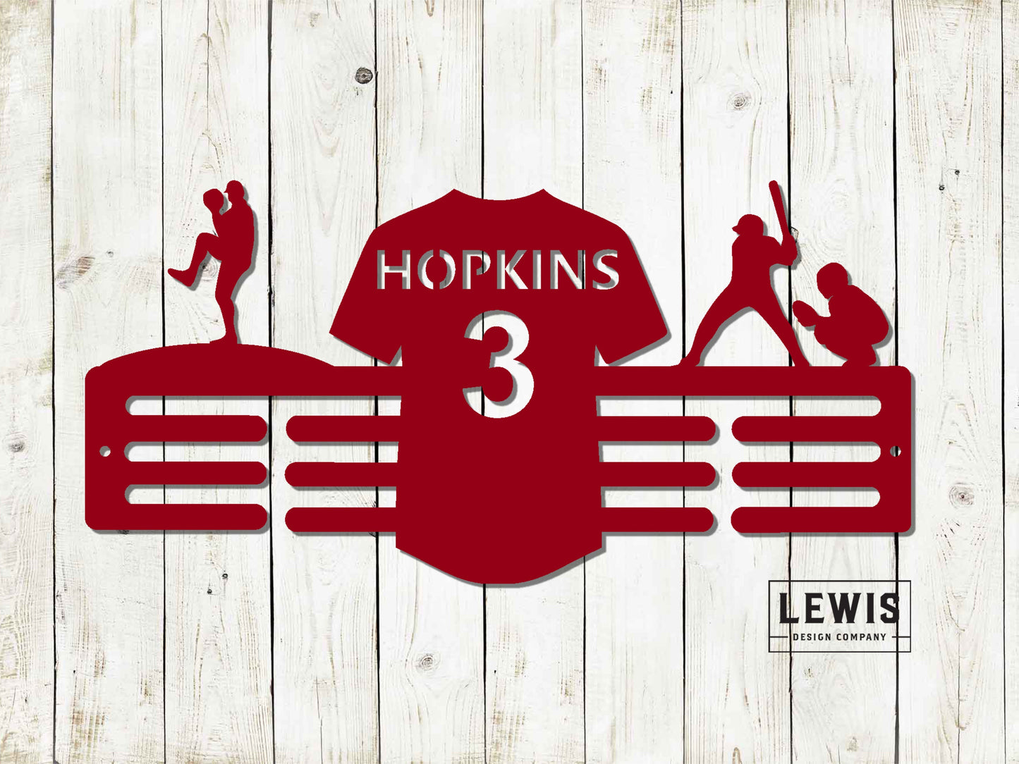 Baseball Jersey Custom Name Medal Hanger - Medal Display, Sports Medals, Kids Room Sports Decor, Baseball, Athletic Awards