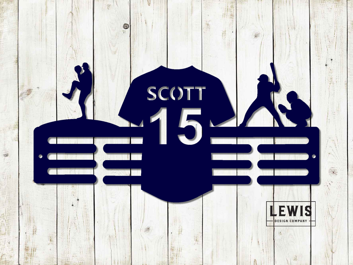 Baseball Jersey Custom Name Medal Hanger - Medal Display, Sports Medals, Kids Room Sports Decor, Baseball, Athletic Awards