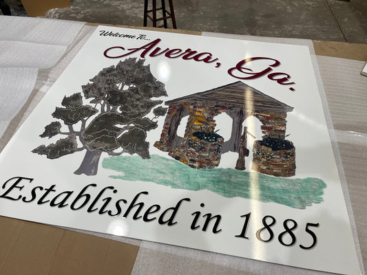 Custom metal business signs