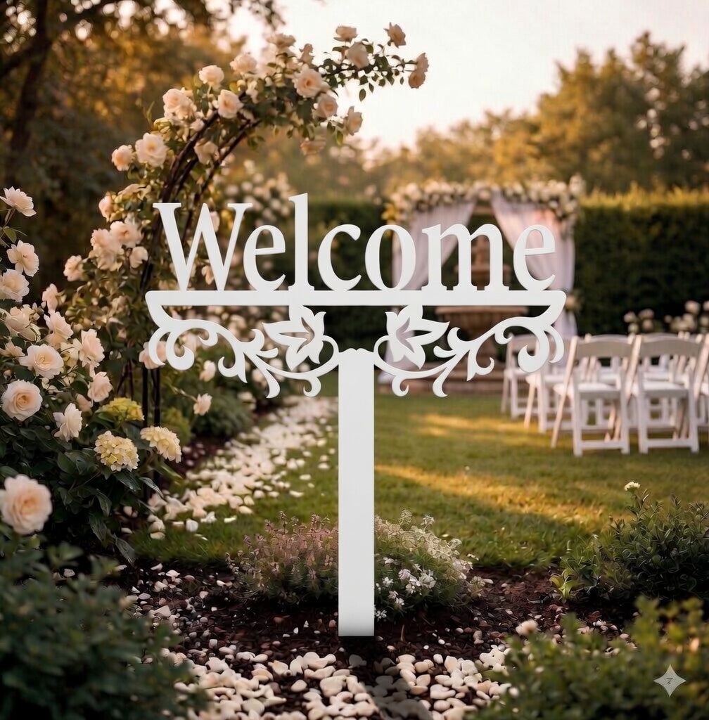 Wedding welcome sign steel