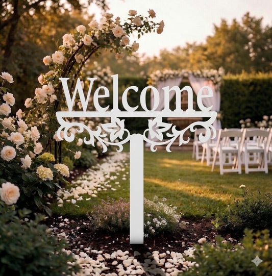 Wedding welcome sign steel