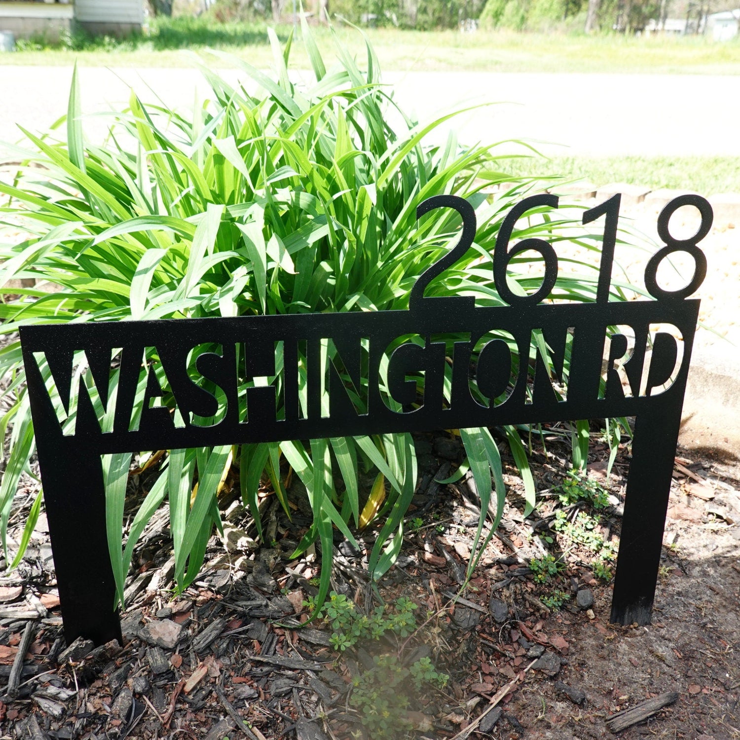 Steel address sign