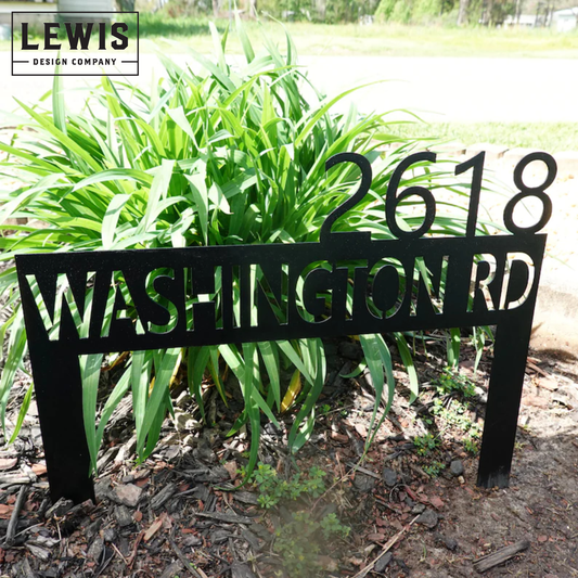 Lawn Address Monogram Metal Sign, Custom Address Sign, Address Sign, Outdoor patio