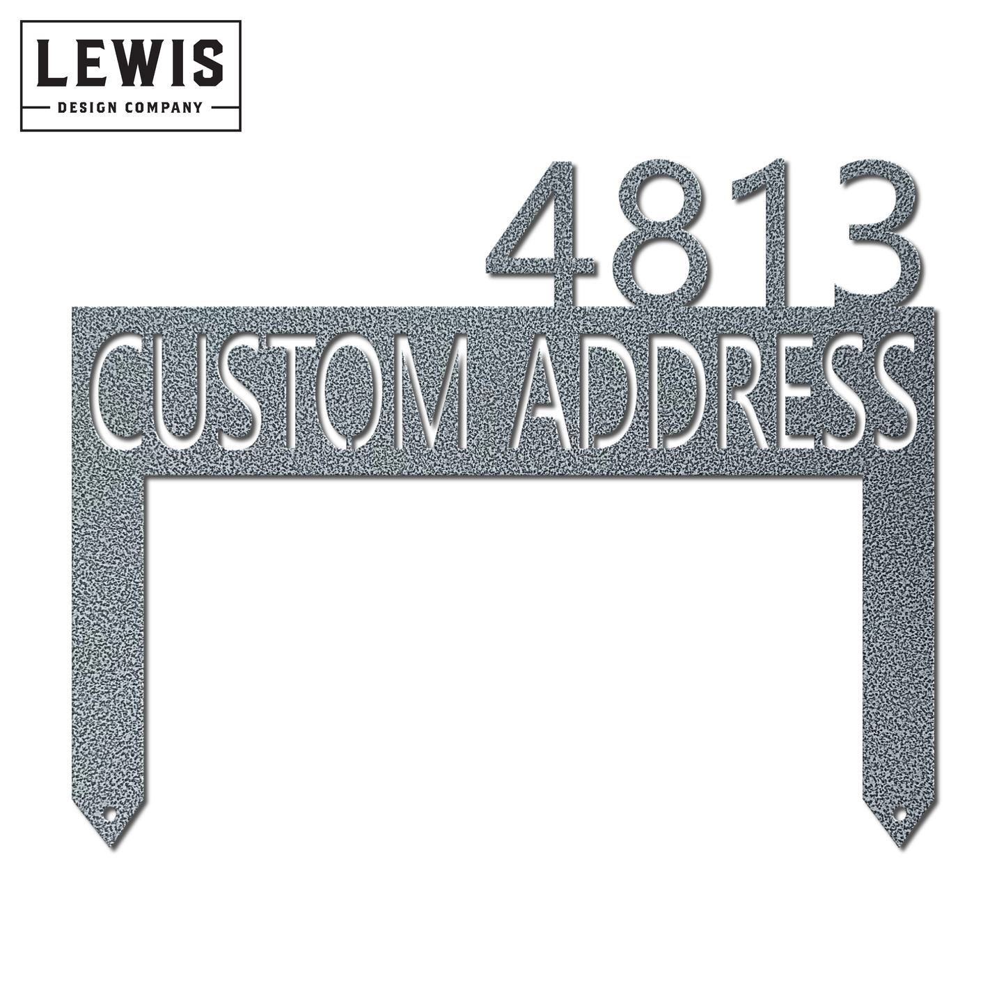 Lawn address monogram metal sign in 14-gauge powder-coated steel