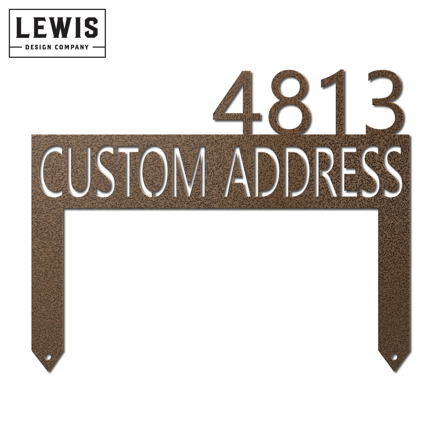 Lawn address monogram metal sign in 14-gauge powder-coated steel