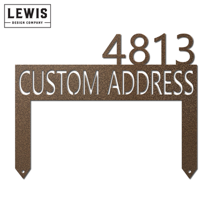 Lawn address monogram metal sign in 14-gauge powder-coated steel