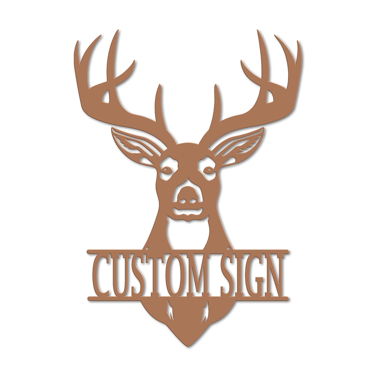 Personalized Deer Head Monogram Metal Sign | Custom Hunting Wall Art
