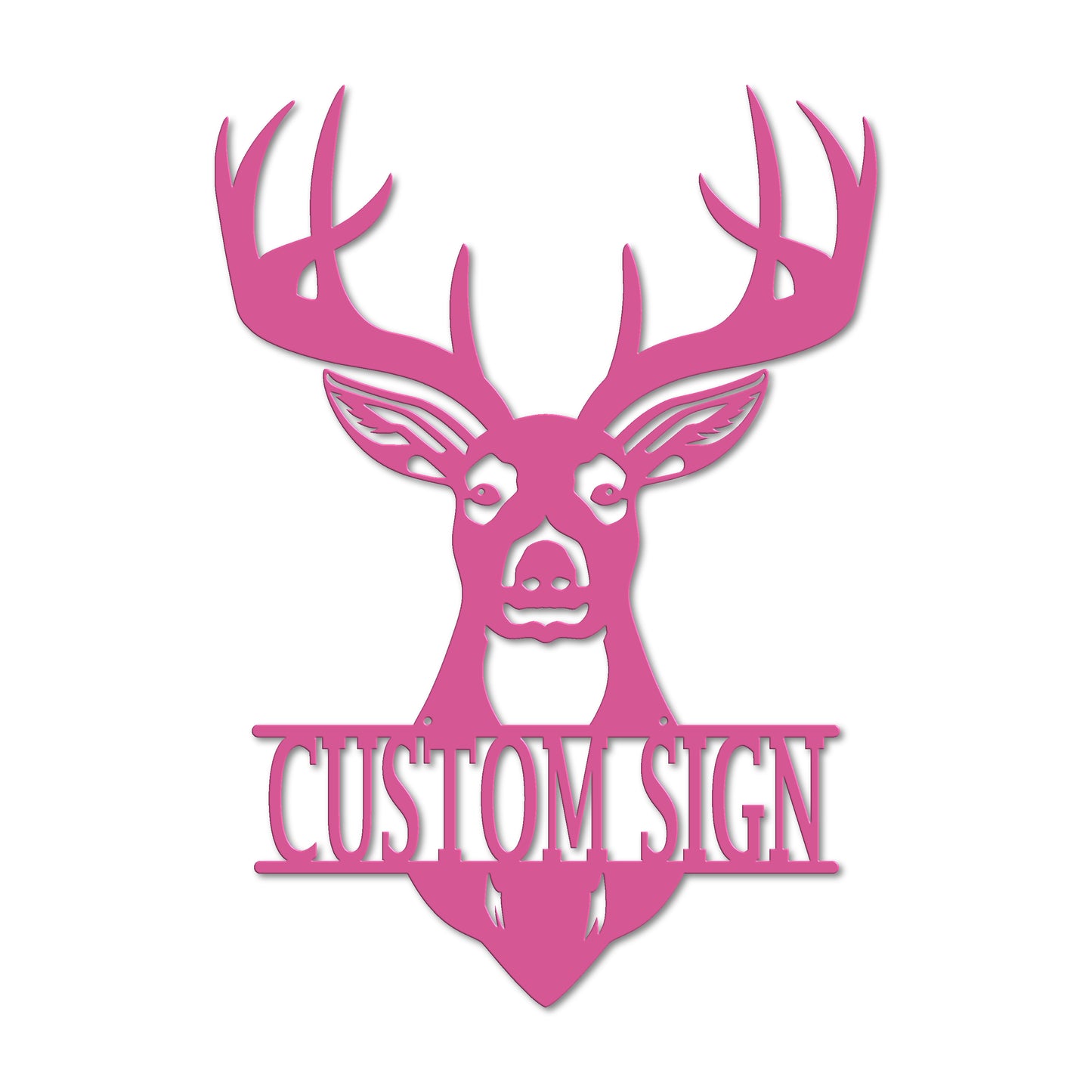 Personalized Deer Head Monogram Metal Sign | Custom Hunting Wall Art