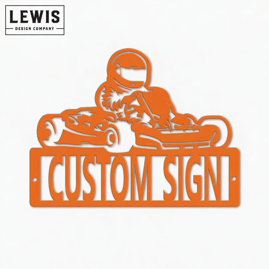 Personalized Go Kart Metal Sign | Custom Name Racing Decor