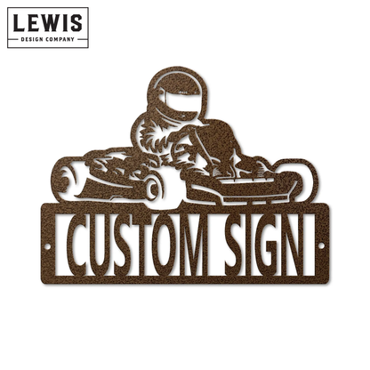Go Kart Custom sign Hammered Copper