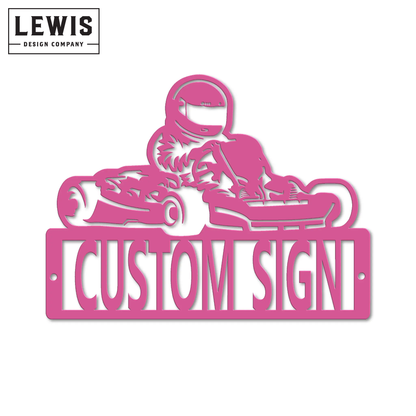 Personalized Go Kart Metal Sign | Custom Name Racing Decor