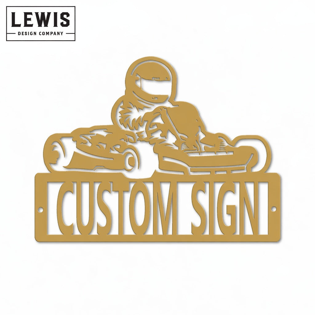 Personalized Go Kart Metal Sign | Custom Name Racing Decor