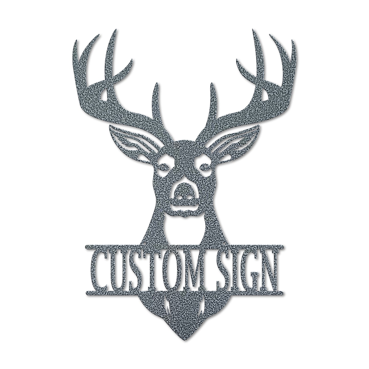 Personalized Deer Head Monogram Metal Sign | Custom Hunting Wall Art