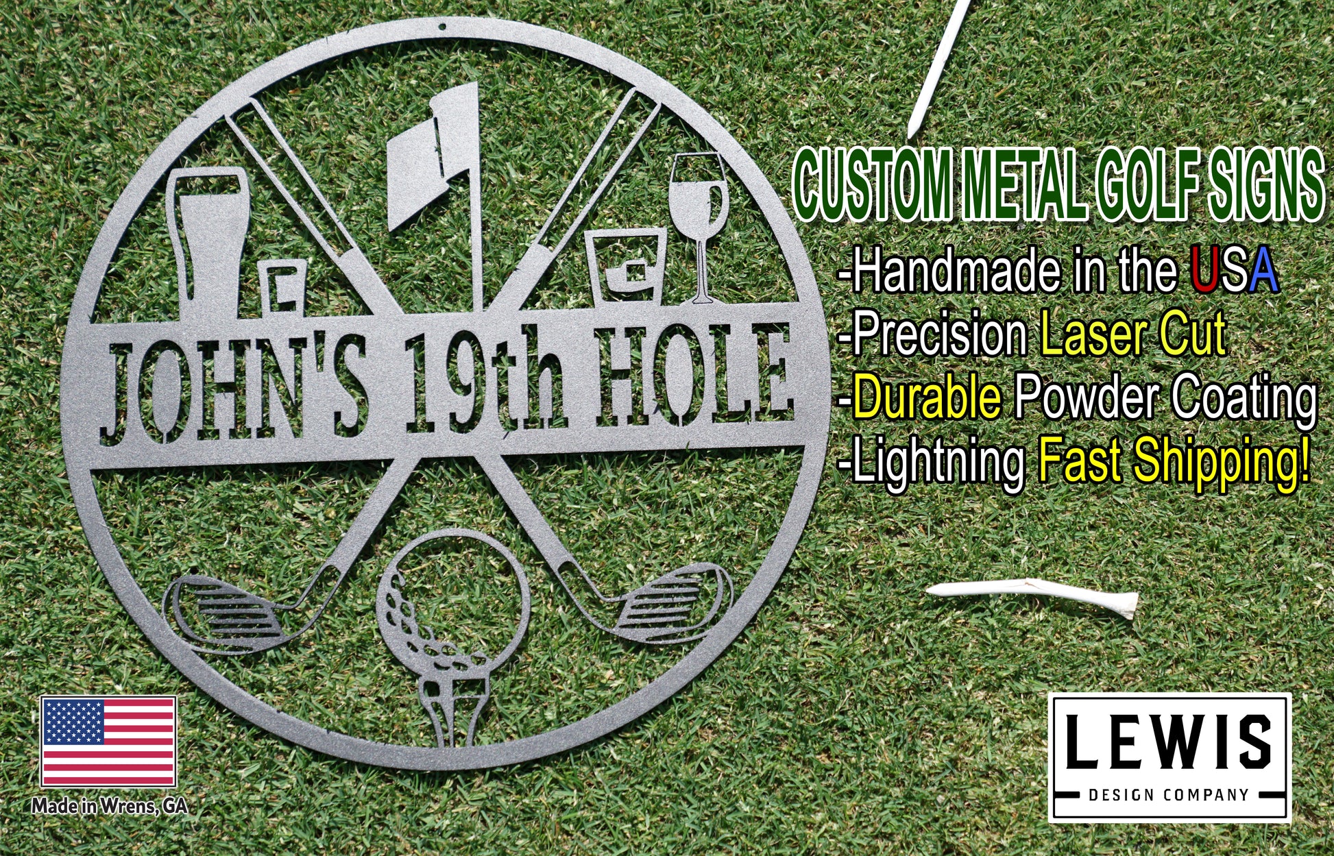 Custom metal 19th hole sign