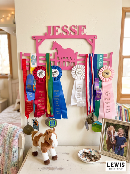 Horse Fence Medal Hanger, Horse Medals Display