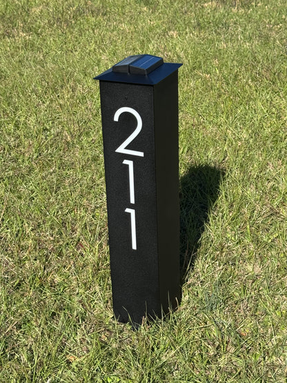 Modern Metal Address Post