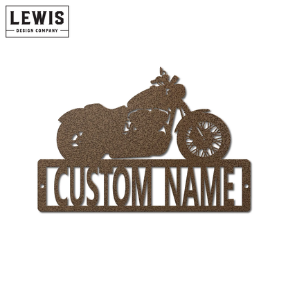 Custom Motorcycle Name Metal Sign | Personalized Garage Decor