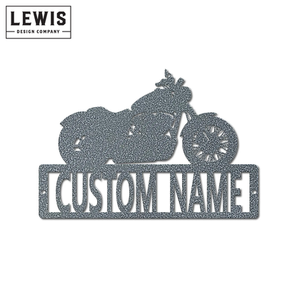 Custom Motorcycle Name Metal Sign | Personalized Garage Decor