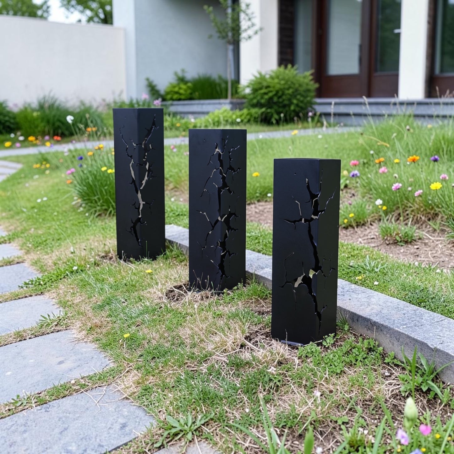 Fractured Metal Decorative Columns