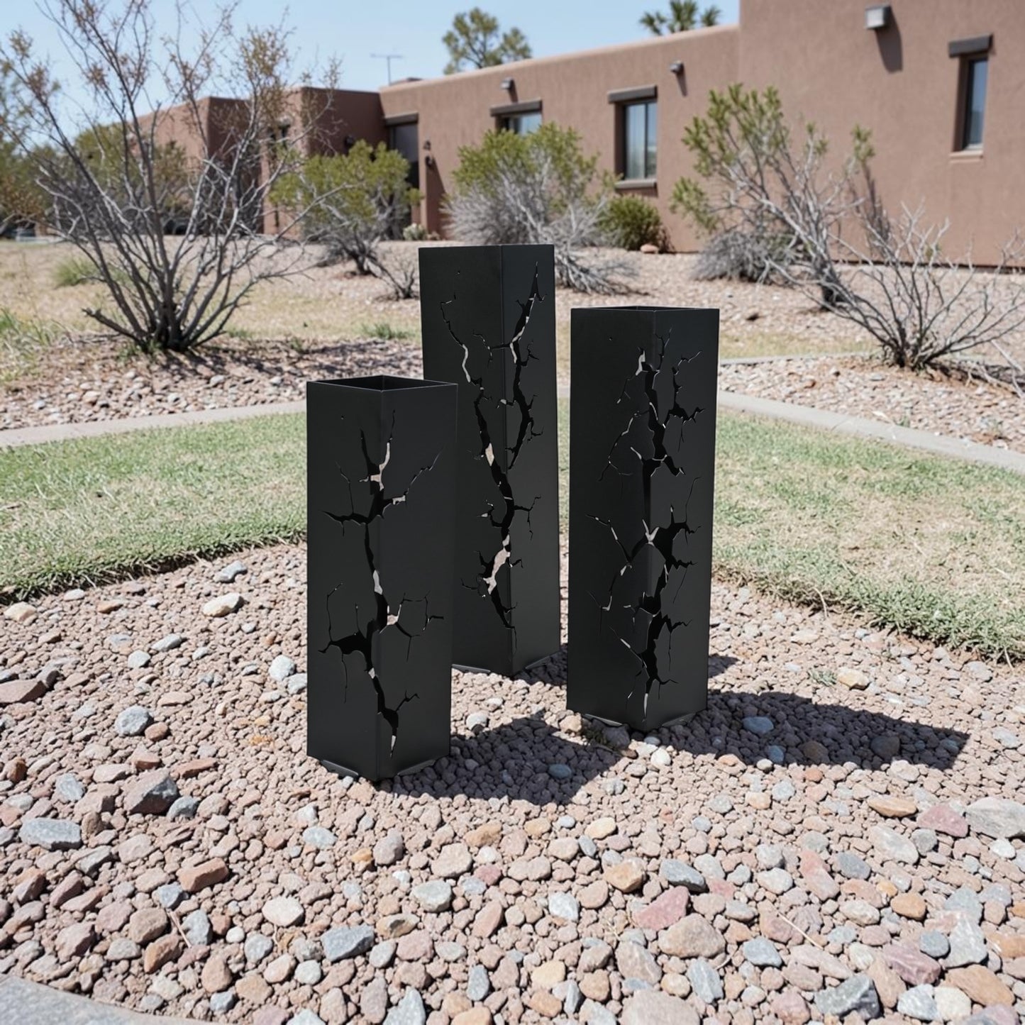 Fractured Metal Decorative Columns