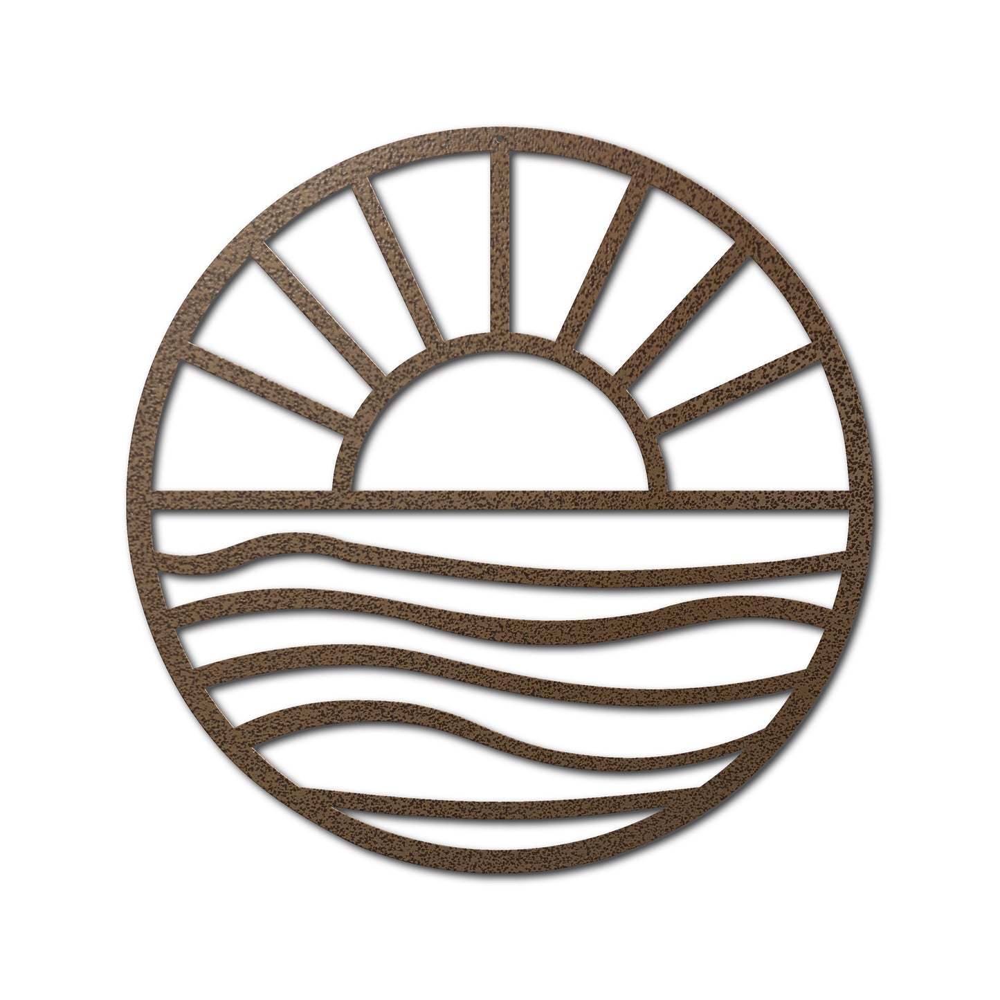 Sun and Waves Metal Wall Art - Handmade Coastal Sign for Patio, Beach House & Lake Home Decor