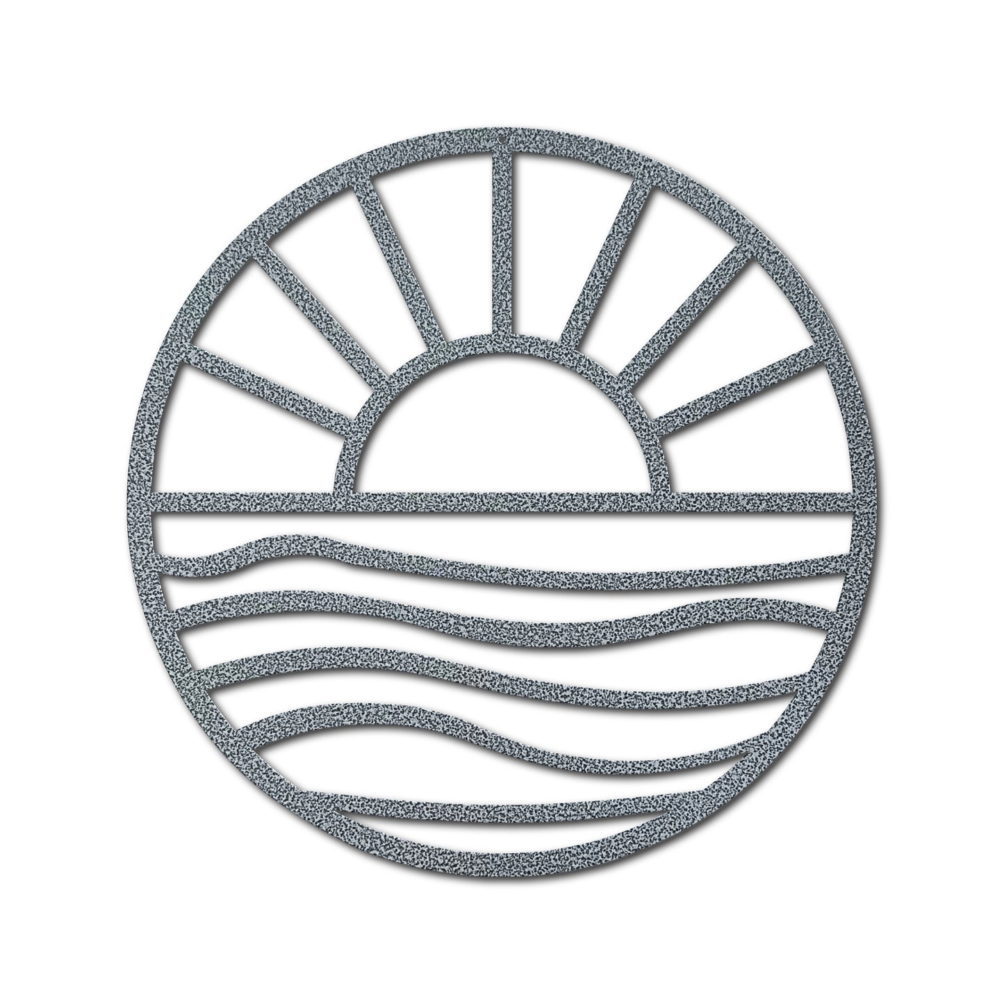 Sun and Waves Metal Wall Art - Handmade Coastal Sign for Patio, Beach House & Lake Home Decor