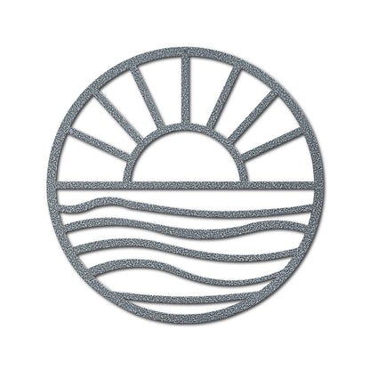 Sun and Waves Metal Wall Art - Handmade Coastal Sign for Patio, Beach House & Lake Home Decor