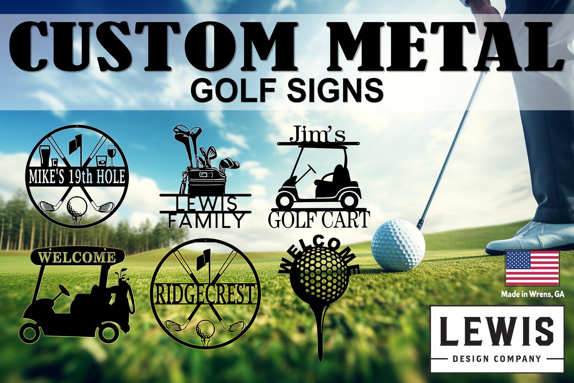 Custom metal golf sign