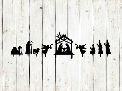 Nativity Set Metal Yard Sign