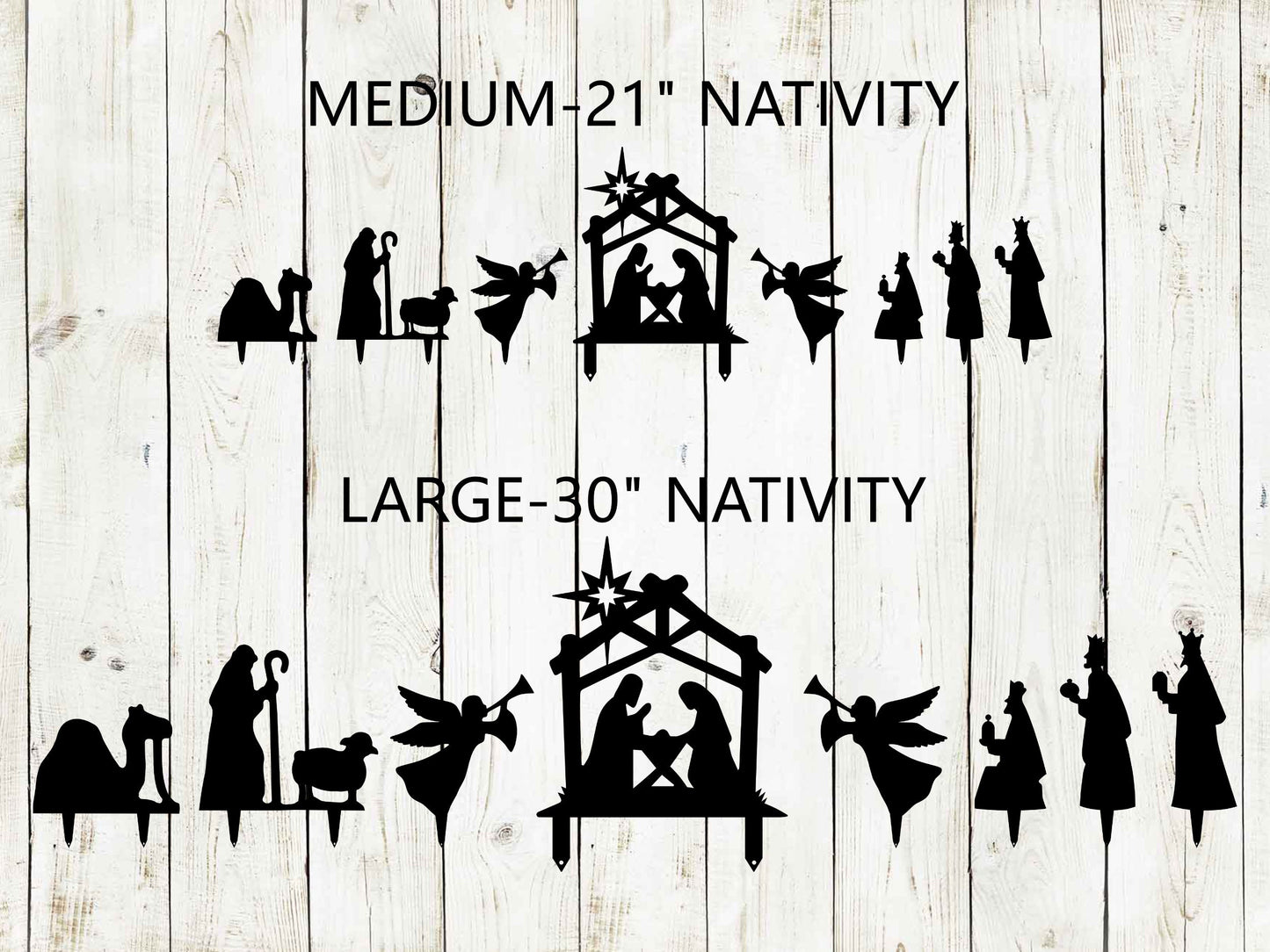 Nativity Set Metal Yard Sign