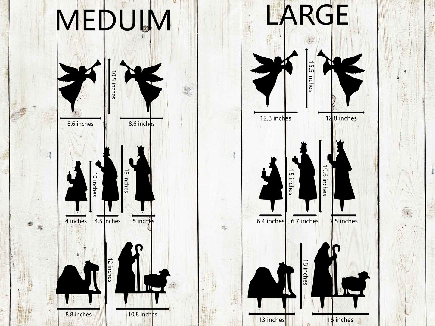 Nativity Set Metal Yard Sign