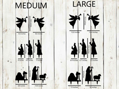 Nativity Set Metal Yard Sign