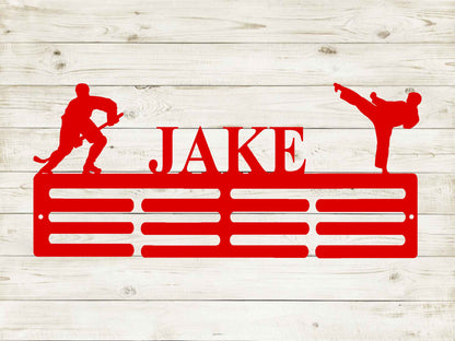 Male Sports Medal Hanger You Choose 2 Sports with Name