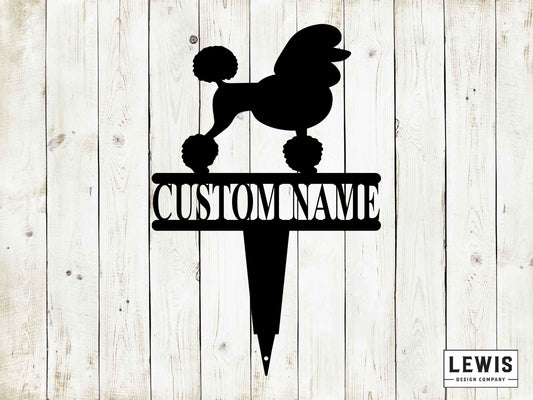 Poodle Yard Stake with Custom Name, Poodle Sign, Custom Metal Stake, Poodle, Dog Lovers, Dog Sign, Custom Name Dog Sign, Poodle Sign