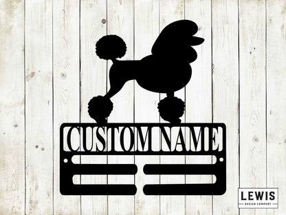 Poodle Leash Hanger with Custom Name, Metal Sign, Poodle Sign, Custom Metal Sign, Poodle, Dog Lovers, Dog Sign, Poodle Dog Leash Hanger