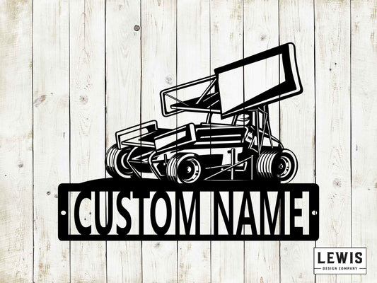 Sprint Car Custom Name Metal Sign, Race Car Sign, Dirt Track Racing Sign, Sports Sign, Super Stock, Pro Stock, Sprint Car Sign,