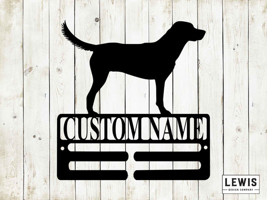 Labrador Retriever Leash Hanger with Custom Name, Metal Sign, Lab Sign, Custom Metal Sign, Lab, Dog Lovers, Dog Sign, Lab Dog Leash Hanger