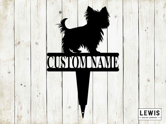 Yorkshire Terrier Yard Stake with Custom Name, Yorkie Sign, Custom Metal Stake, Dog Lovers, Dog Sign, Custom Name Dog Sign, Yorkshire