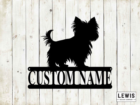 Yorkshire Terrier Wall Sign with Custom Name, Metal Sign, Yorkie Sign, Custom Metal Sign, Yorkie, Dog Lovers, Dog Sign, Custom Name Dog Sign