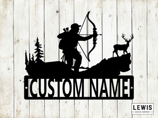 Bow Hunting Custom Name Metal Sign, Bow Hunting Sign, Deer Hunter Sign, Sports Sign, Hunting Lodge Sign, Hunting Sign, Hunter, Outdoorsman