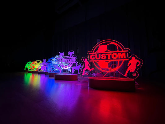 Custom Sports-Themed Nightlight, LED Display, Sports Gift, Kids Gift, Customizable, Kids Room, Sports Gift For Kids, Athlete Gift