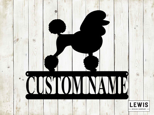 Poodle Wall Sign with Custom Name, Metal Sign, Poodle Sign, Custom Metal Sign, Poodle, Dog Lovers, Dog Sign, Custom Name Dog Sign