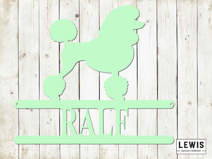 Poodle Wall Sign with Custom Name, Metal Sign, Poodle Sign, Custom Metal Sign, Poodle, Dog Lovers, Dog Sign, Custom Name Dog Sign