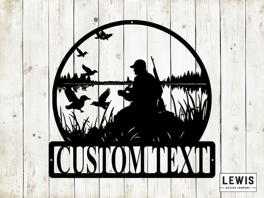 Custom Duck Hunting Metal Monogram, Duck Hunting, Custom Name Sign, Monogram, Hunting Sign, Cabin Sign, Fathers Day, Hunting Lodge Sign