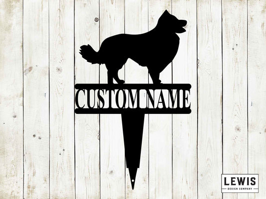 Collie Yard Stake with Custom Name, Collie Sign, Custom Metal Stake, Collie, Collie Name Stake, Dog Lovers, Dog Sign, Border Collie