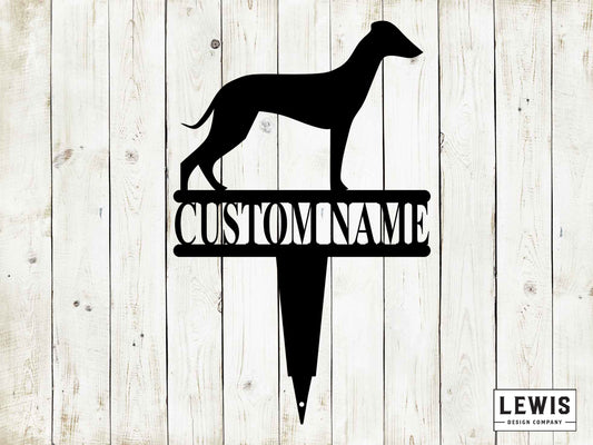 Whippet Yard Stake with Custom Name, Collie Sign, Custom Metal Stake, Whippet, Whippet Name Stake, Dog Lovers, Dog Sign, Whippet Sign