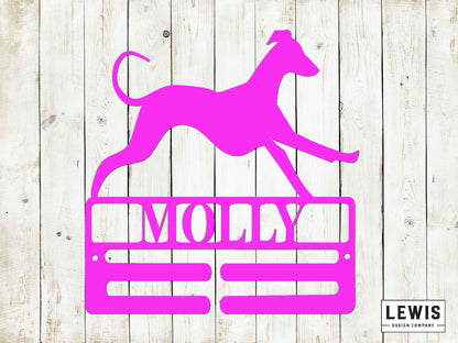 Greyhound Leash Hanger with Custom Name, Metal Sign, Greyhound, Custom Metal sign, Dog Lovers, Dog Sign, Dog Leash Hanger, Greyhound Gift