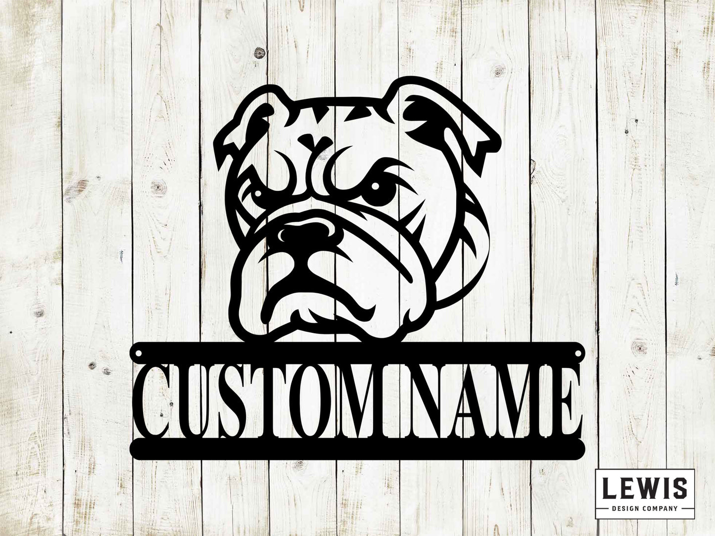 Bulldog Wall Sign with Custom Name, Metal Sign, Bulldog Sign, Custom Metal Sign, Bulldog, Dog Lovers, Dog Sign, Custom Name Dog Sign