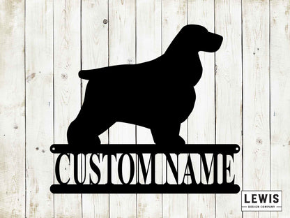 English Spaniel Wall Sign with Custom Name, Metal Sign, English Spaniel Sign, Custom Metal Sign, Dog Lovers, Dog Sign, Custom Name Dog Sign