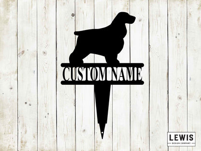 English Spaniel Yard Stake with Custom Name, English Spaniel Sign, Custom Metal Stake, English Spaniel Name Stake, Dog Lovers, Dog Sign